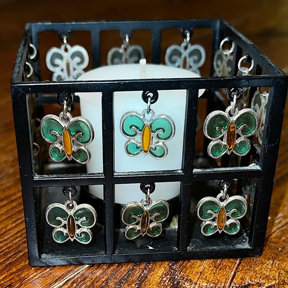 3/$10 Decorative Jewel Butterfly Candle Holder 3x3 - Picture 2 of 8
